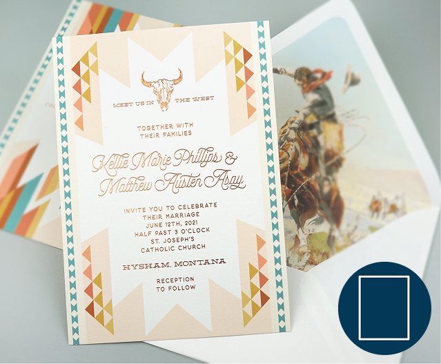 Foil flat cards in a southwestern style design
