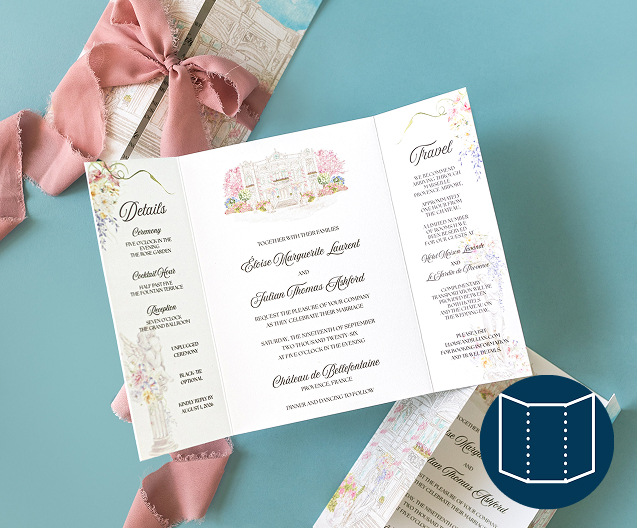 Gatefold Card with Pink Ribbon