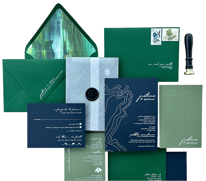 Color stock variety of green and ebony