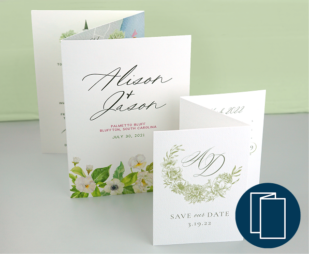 Two z folded cards. One is large and one is smaller